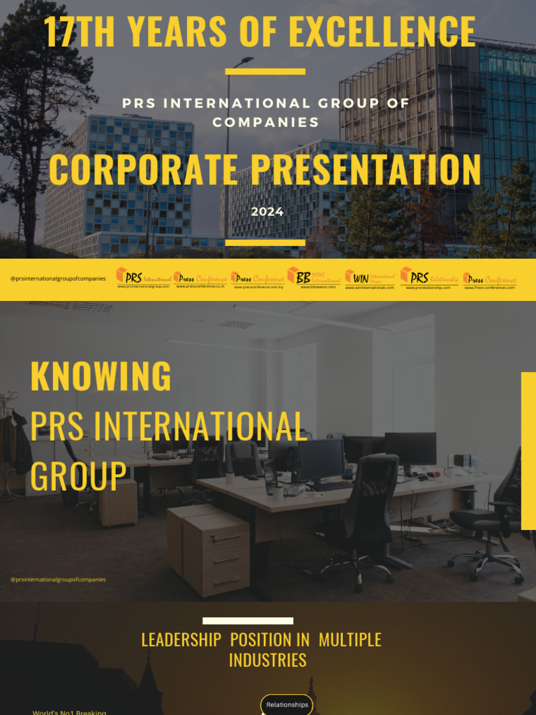 PRS International Group of Companies Years of Excellence | PDF | Public ...