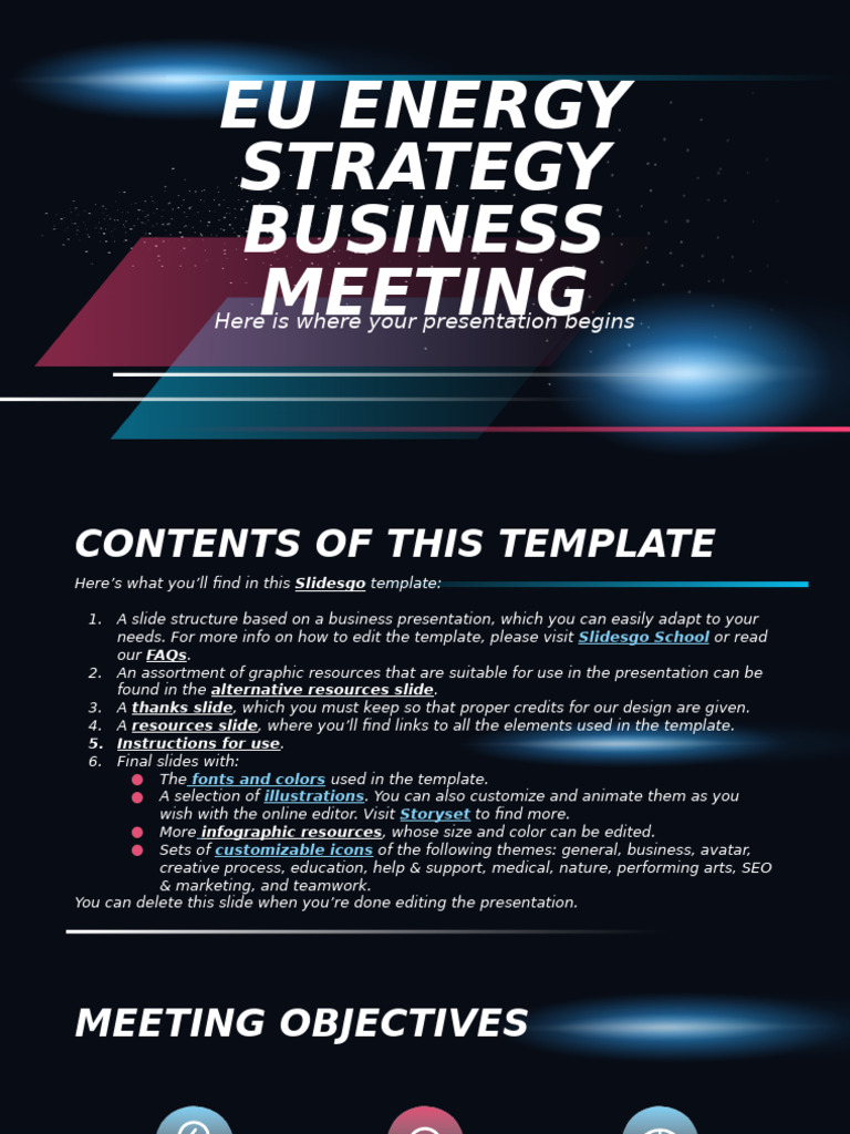 EU Energy Strategy Business Meeting by Slidesgo | PDF | Planets | Solar ...