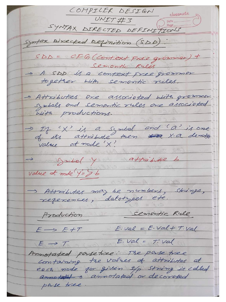 Compiler Design Notes Unit # 3 | PDF