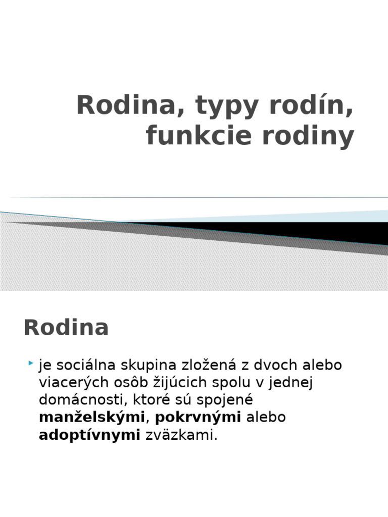 Rodina Typy Rodin Funkcie Rodiny | PDF