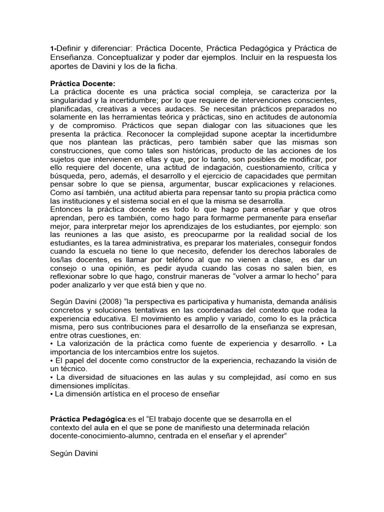 Practica Docente | PDF | Enseñando | Maestros