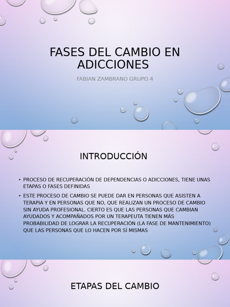 Fases del Cambio en Adicciones | PDF | Sicología | Conceptos psicologicos