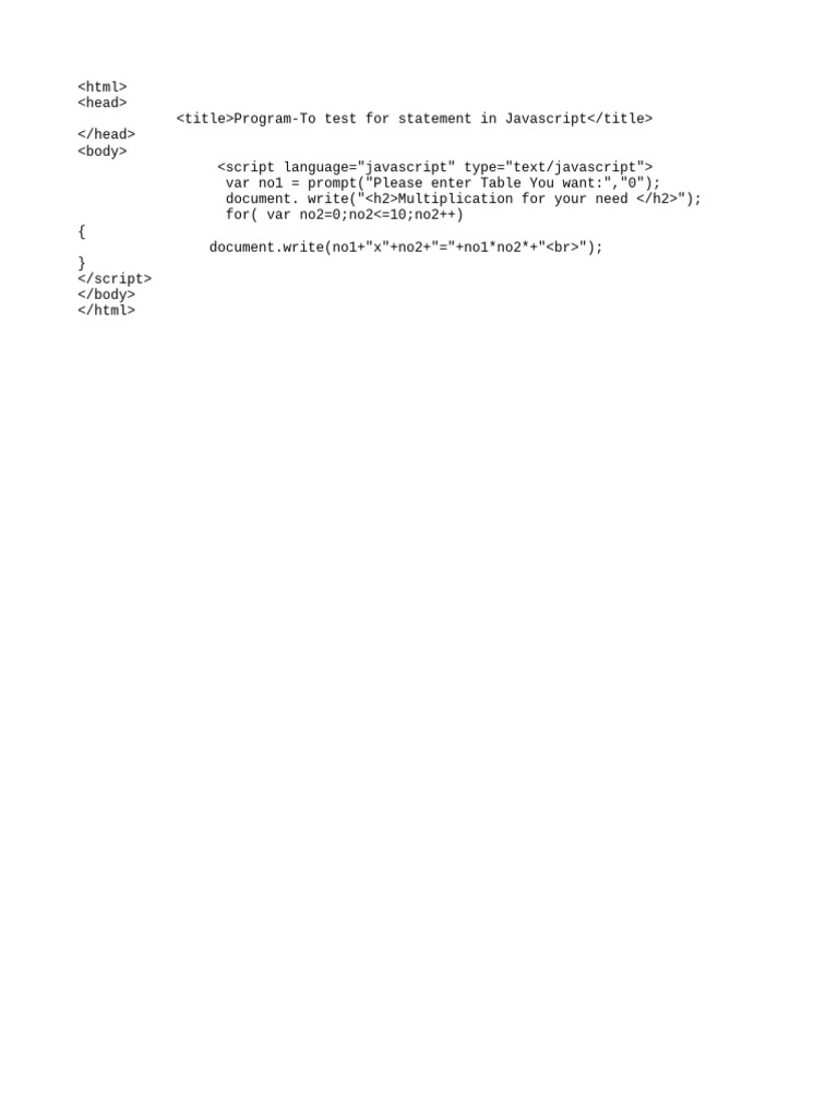 Using For Loop | PDF