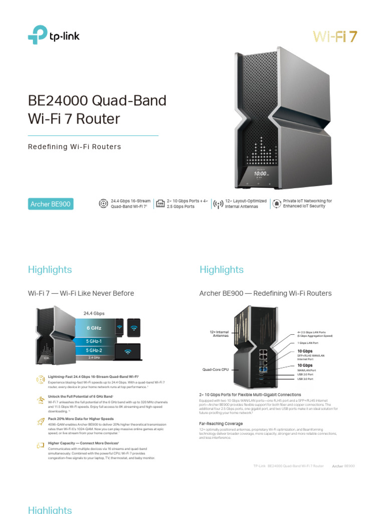 Ultra-Fast Wi-Fi 7 Router for Tech Enthusiasts | PDF | Wi Fi | Ieee 802.11
