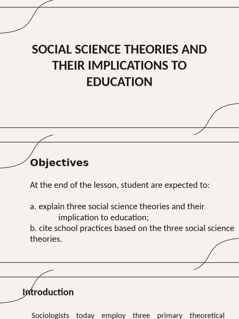 Social Science Theories in Education | PDF | Society | Sociology