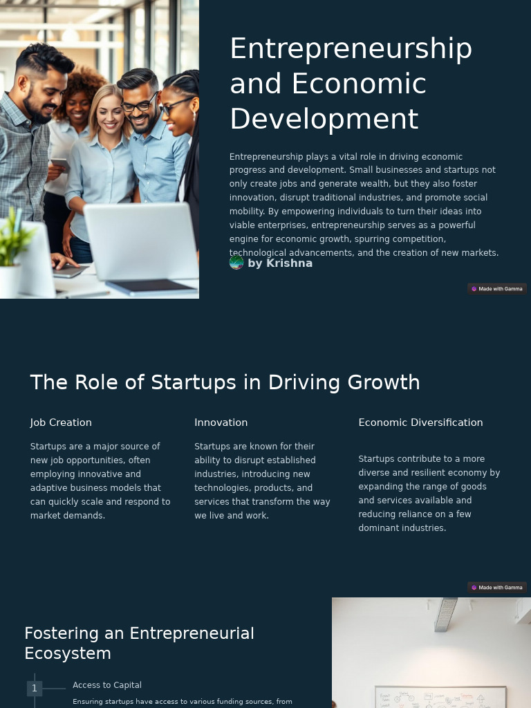 Entrepreneurship and Economic Development | PDF | Startup Company ...