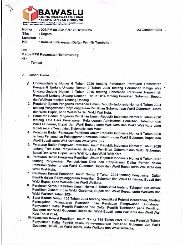 IMBAUAN PELAYANAN DPTB | PDF