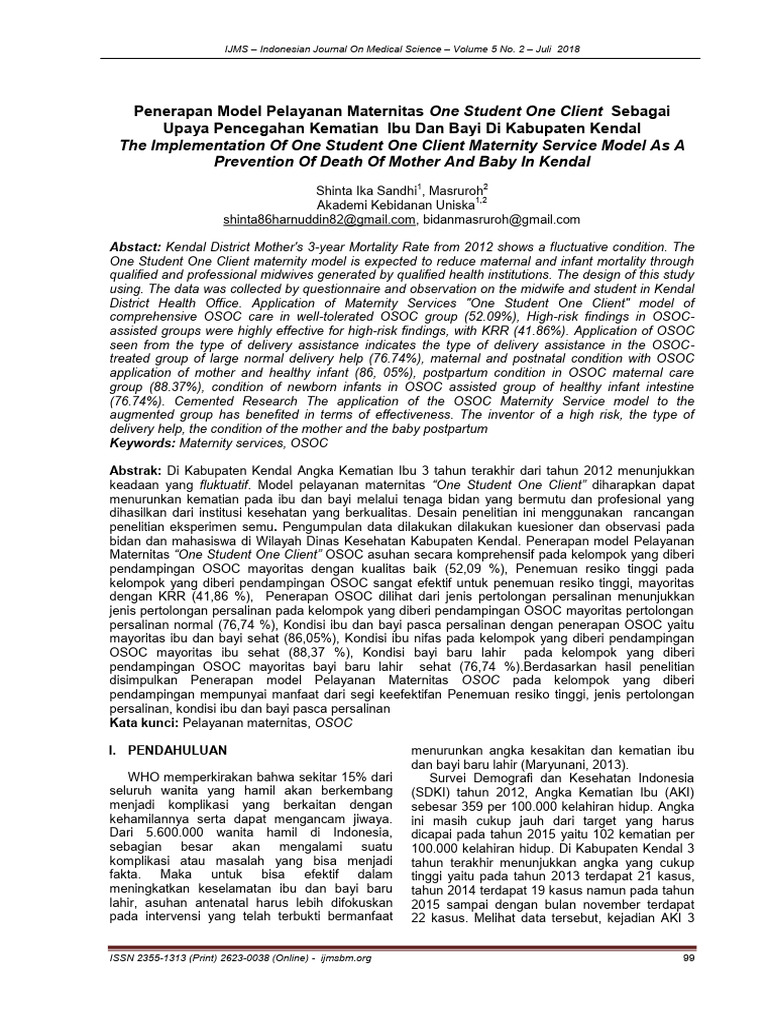 Model OSOC Kurangi Kematian Ibu-Bayi | PDF