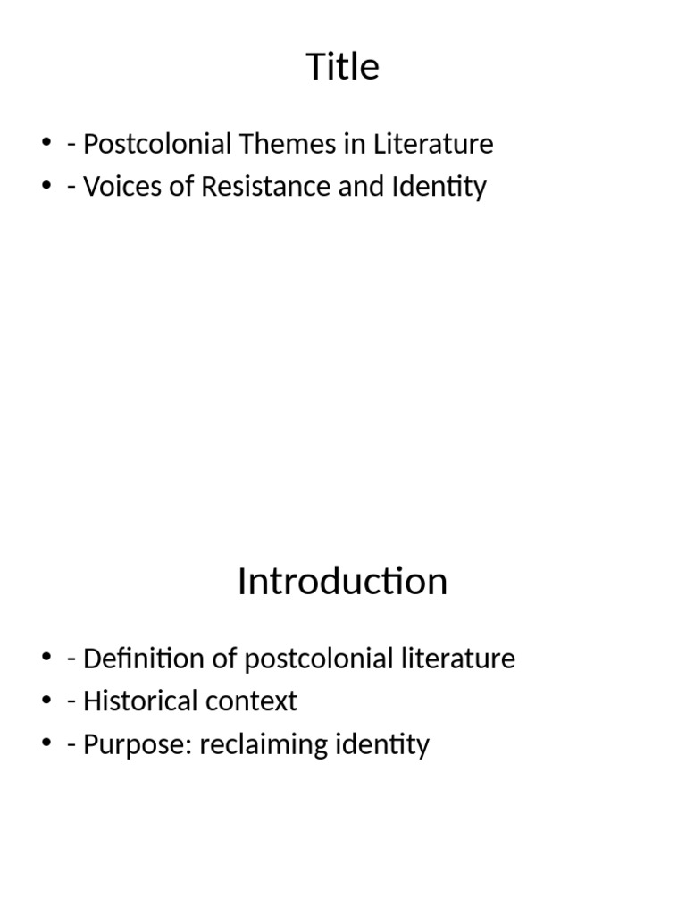 Postcolonial Themes in Literature | PDF