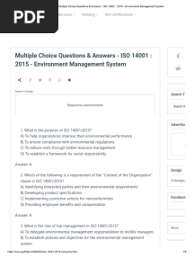Multiple Choice Questions & Answers - IsO 14001 _ 2015 - Environment Management System
