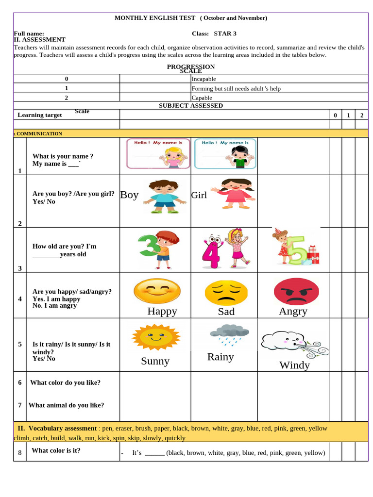 Little Star - Test T10,11 - Star 3 | PDF | Psychology | Behavioural ...