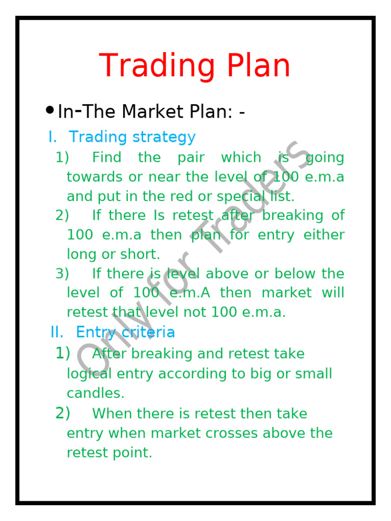 Trading Plan | PDF