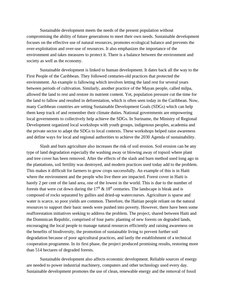 Sustainable Development in the Caribbean | PDF | Sustainability ...