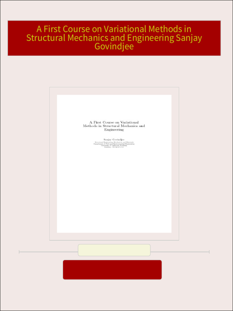A first course on variational methods in structural mechanics and