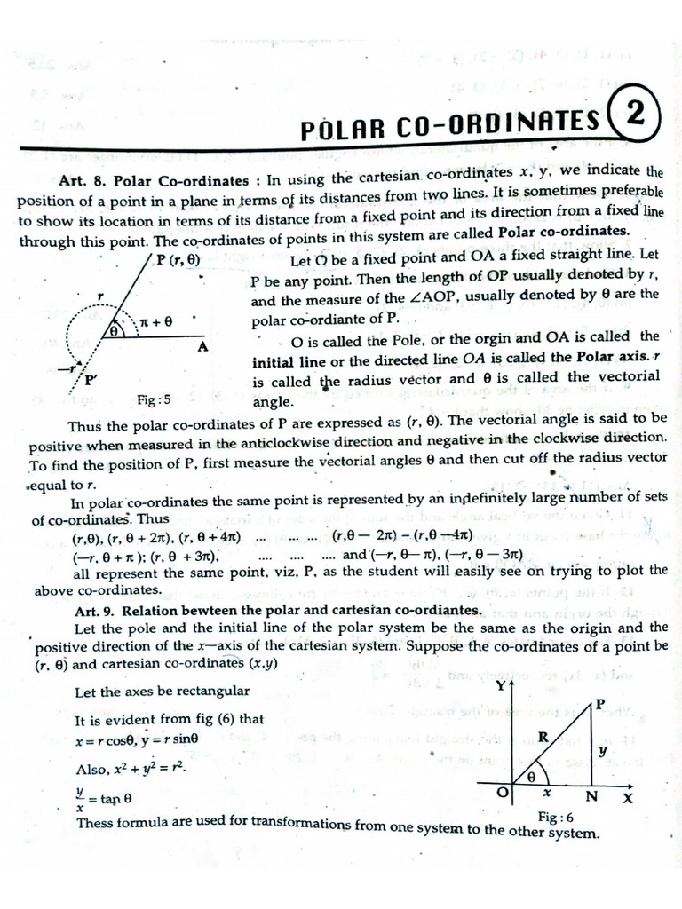 Chapter 2 (Polar Coordinates) | PDF