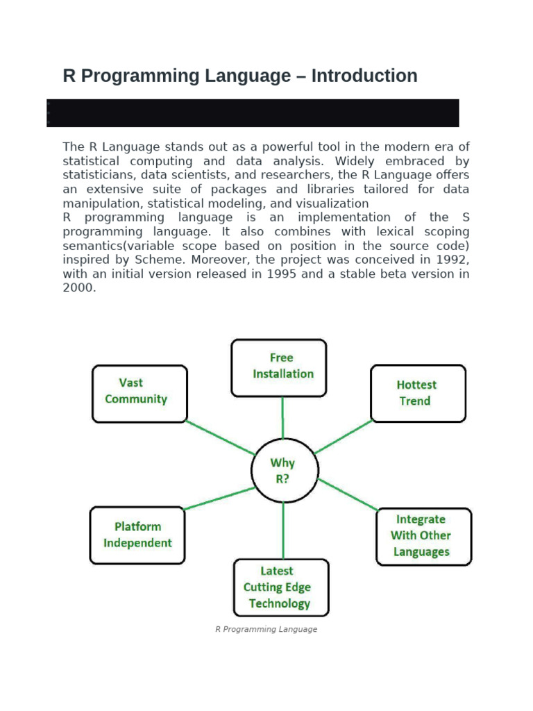 Unit1 Introduction To R Programming | PDF | R (Programming Language ...