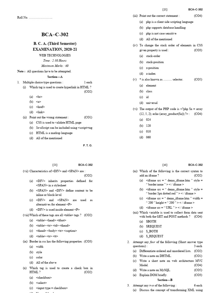 bca_20 | PDF | Php | Dynamic Web Page