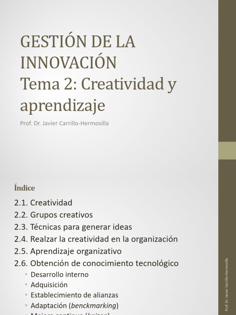 Tema 2 | PDF | Creatividad | Business