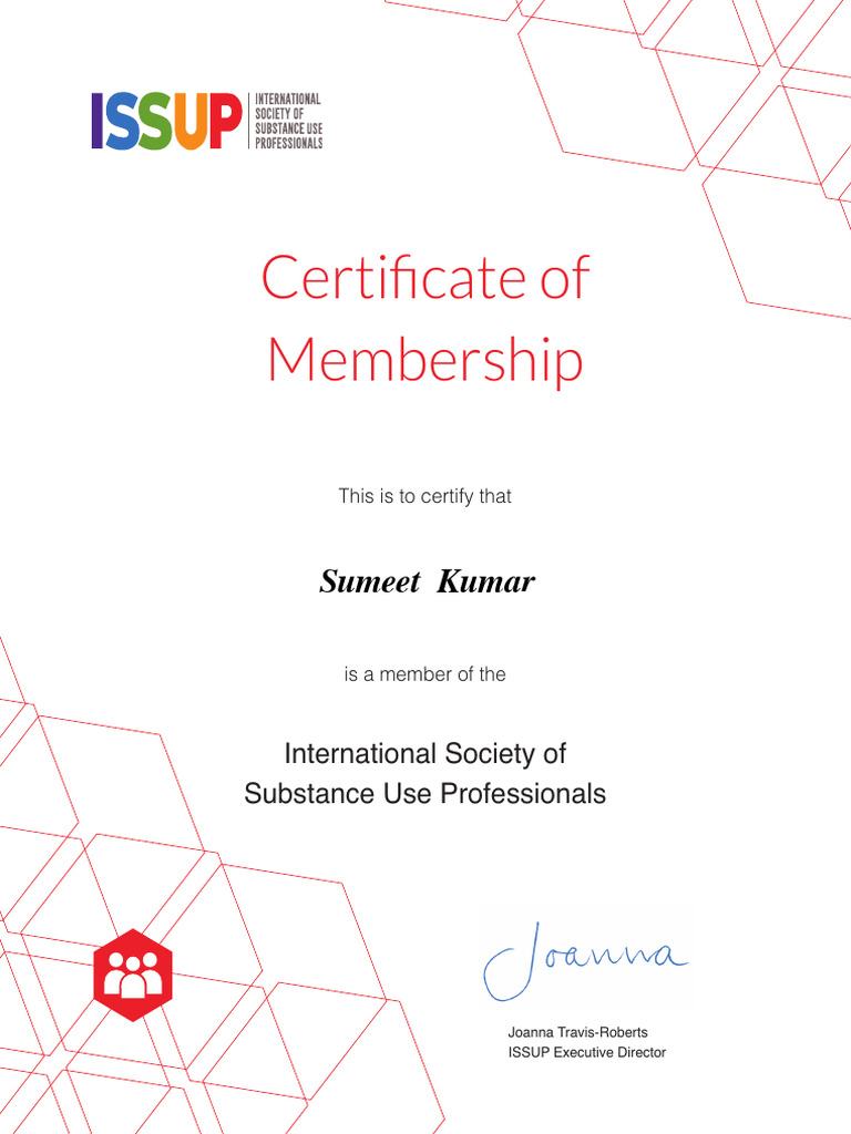 ISSUP Membership Certificate for Sumeet Kumar | PDF