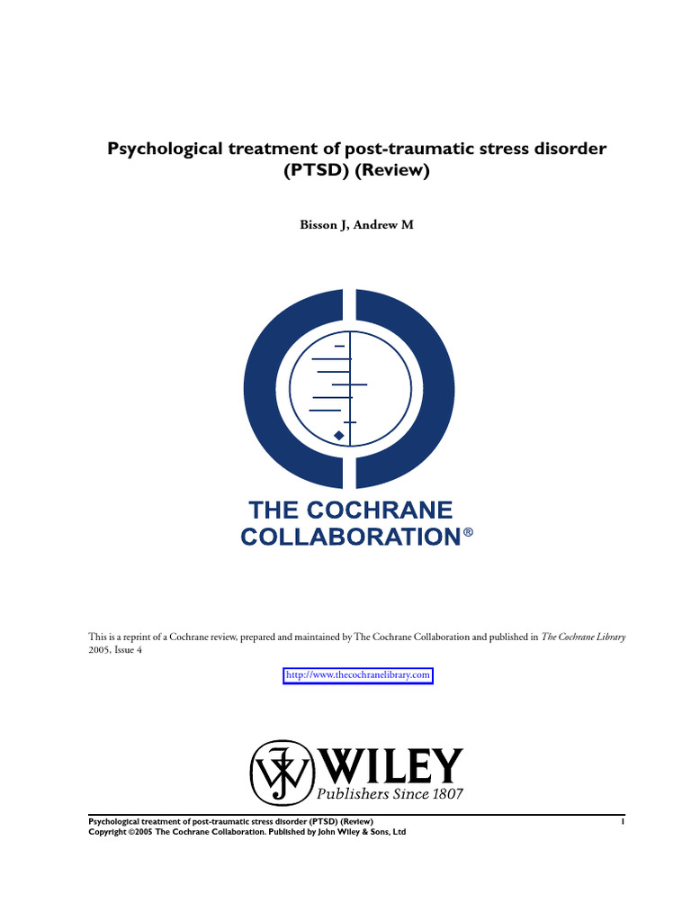 Bisson 2005 Cochr Datab Syst Rev | PDF | Cognitive Behavioral Therapy ...