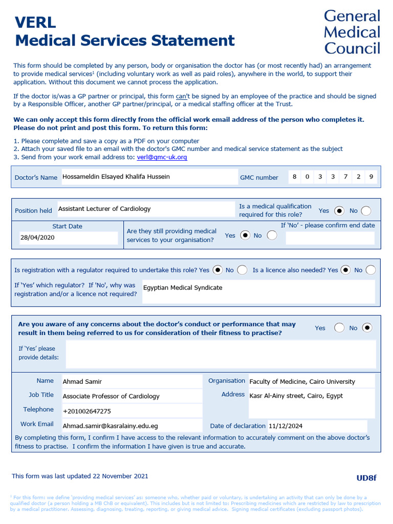 Provision of Medical Services Statement Filled | PDF | Physician ...