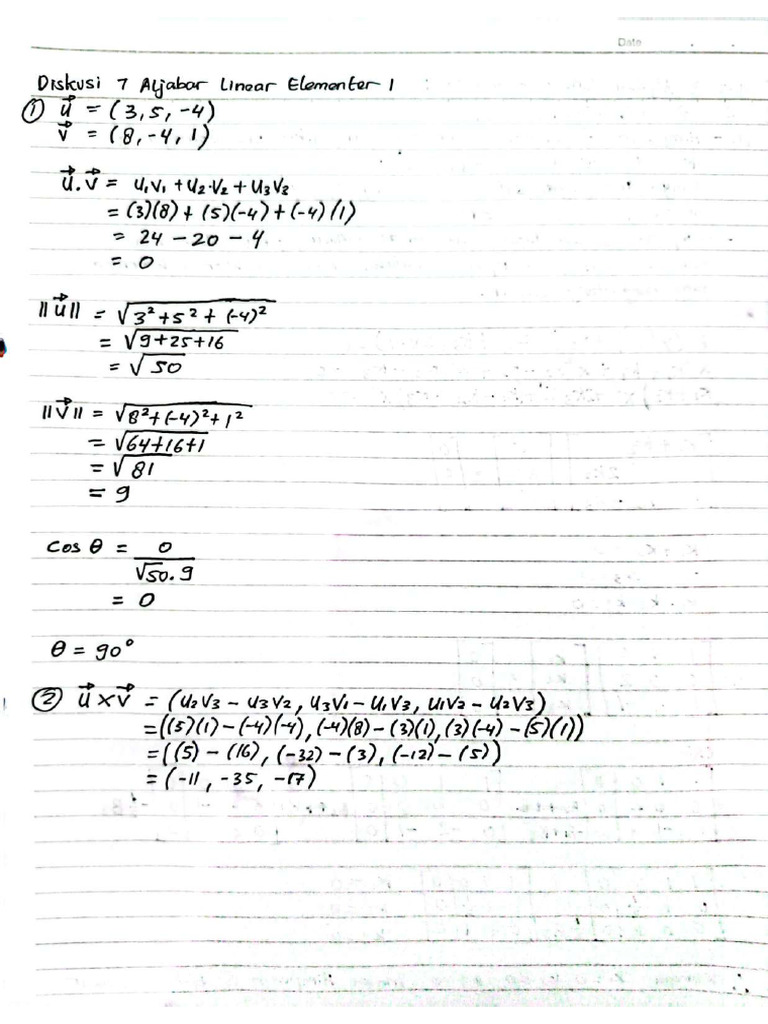 Diskusi 7 Aljabar Linear Elementer I | PDF