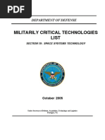 Department of Defense - Militarily Critical Technologies List Section 19: Space Systems Technology