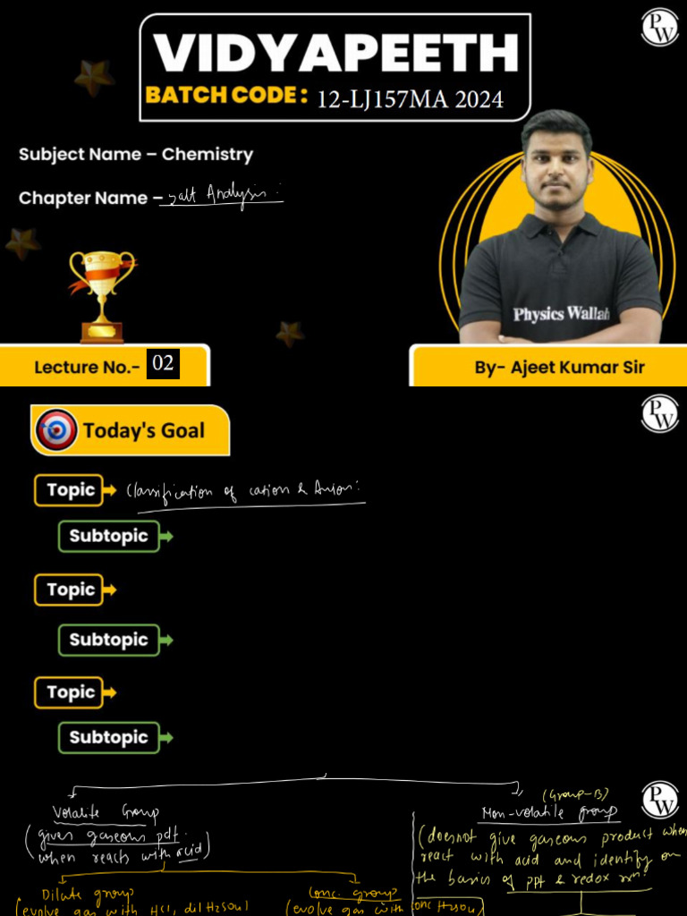 Salt Analysis - 02 - Class Notes | PDF