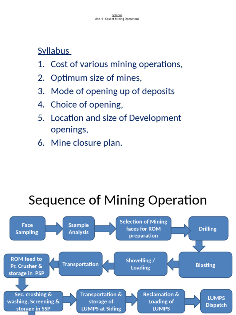 Mining Operations Cost Analysis Guide | PDF | Mining | Ore