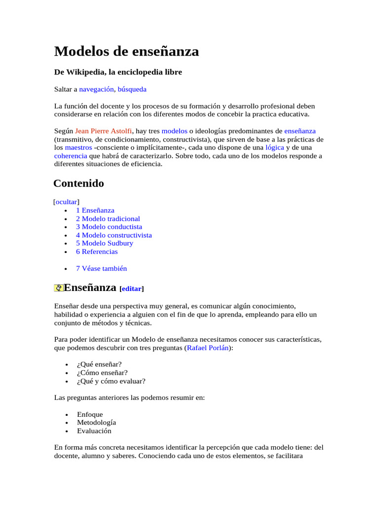 Modelos de Enseñanza | PDF | Enseñando | Constructivismo (filosofía de ...
