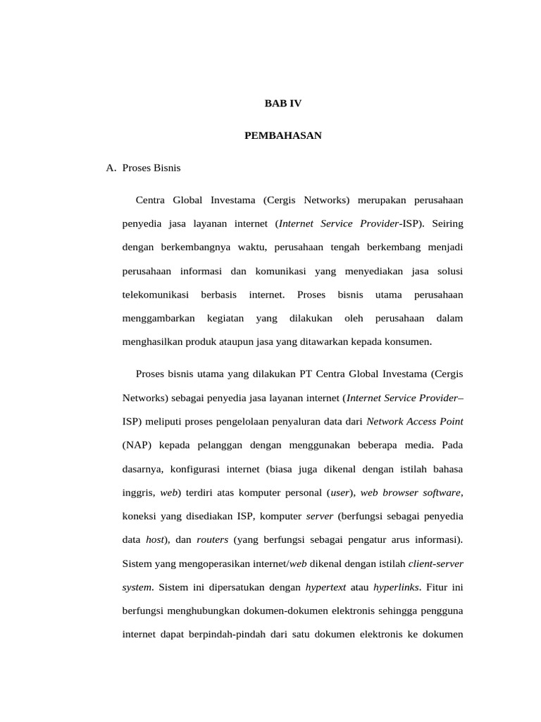 Proses Bisnis Cergis Networks | PDF