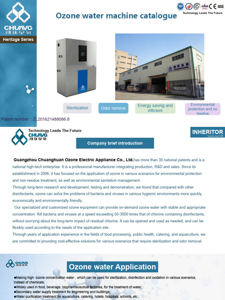 Ozone Water Machine Catalogue | PDF | Valve | Ozone