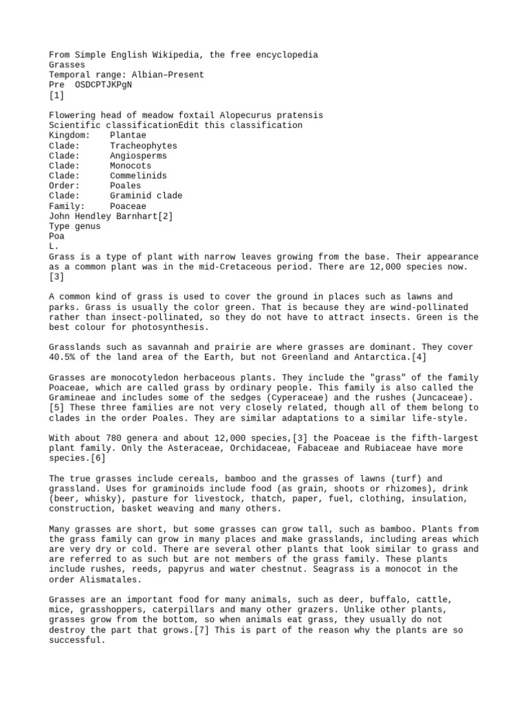 Grass Pdf Plants Botany