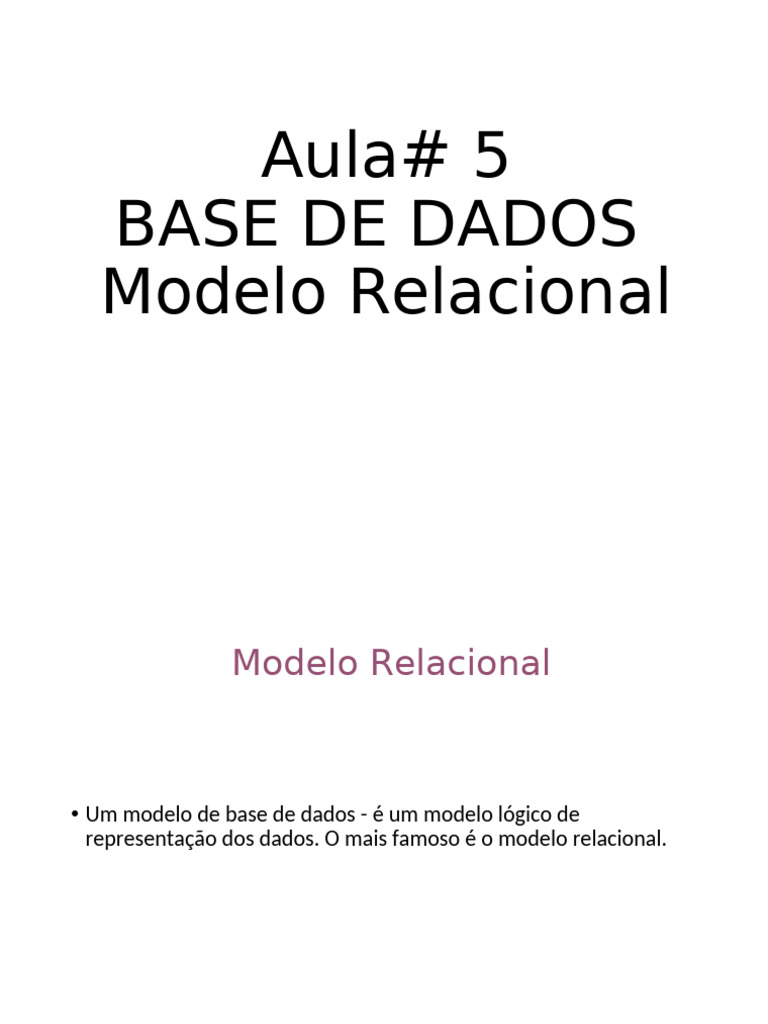 Modelo Relacional e Diagrama ER | PDF | Modelo relacional