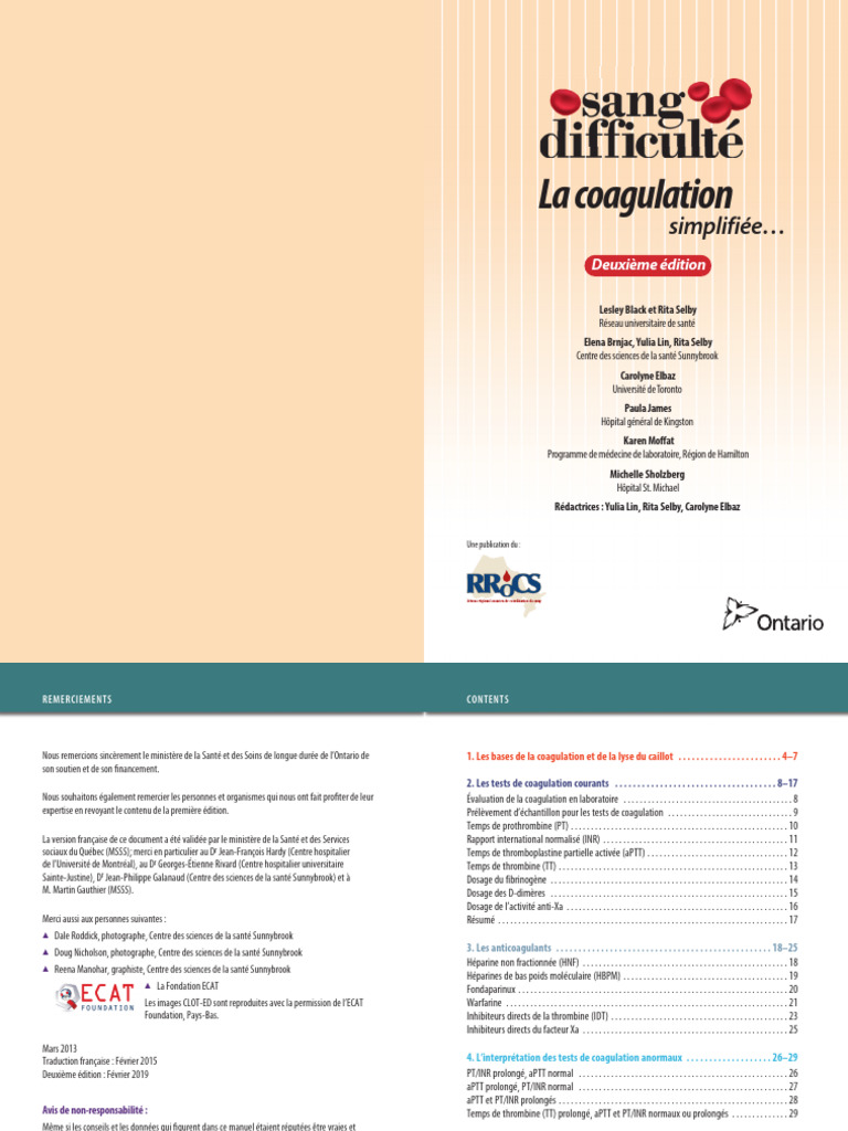 Coagulation sanguine : Guide pratique | PDF | Coagulation | Hémostasie