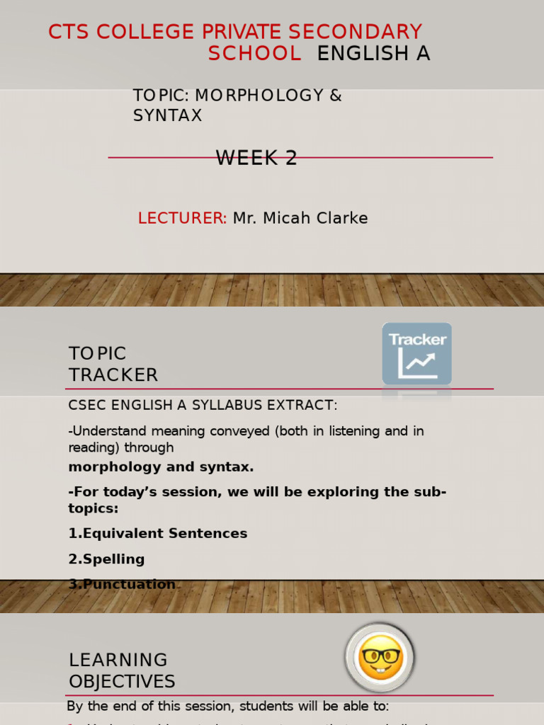 Week 2 Morphology Syntax | PDF | Punctuation | Sentence (Linguistics)