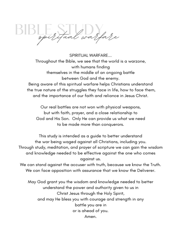 Understanding Spiritual Warfare | PDF | Bible | Jesus