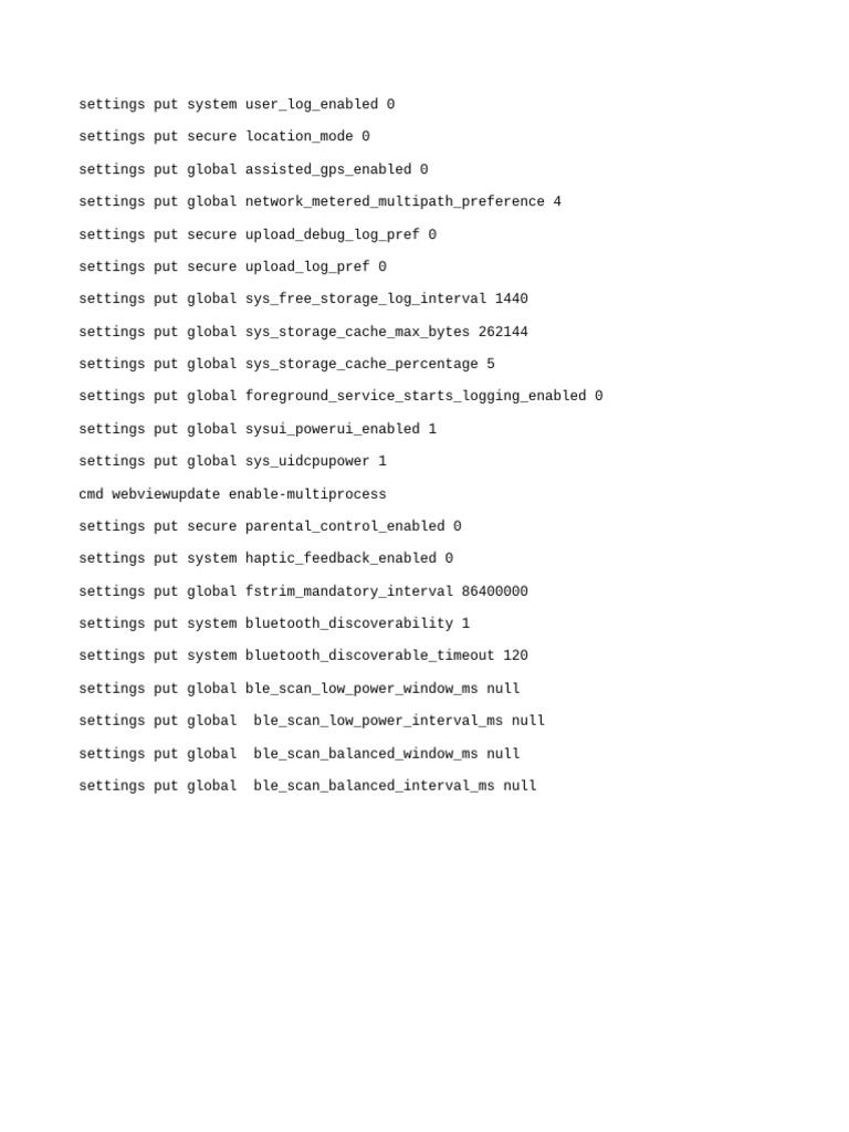 Android System Settings Guide | PDF