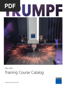 TRUMPF Training Catalog 2022 2023