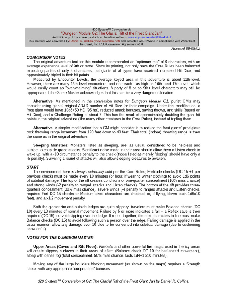 Revised 09/08/02: Conversion Notes | PDF | License | Copyright