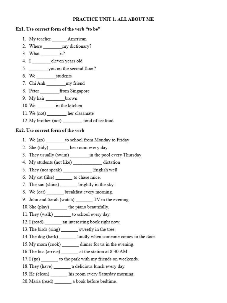Verb Forms and Questions Practice | PDF
