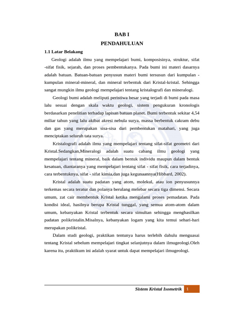 Sistem Kristal Isometrik dalam Geologi | PDF