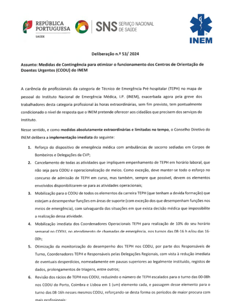 Deliberacao No 53 2024 Medidas de Contingencia para Otimizar o ...