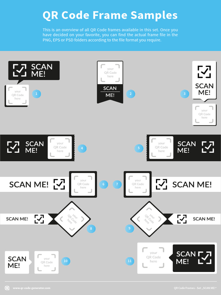 QR Code Frames: SCAN ME! Set Overview | PDF