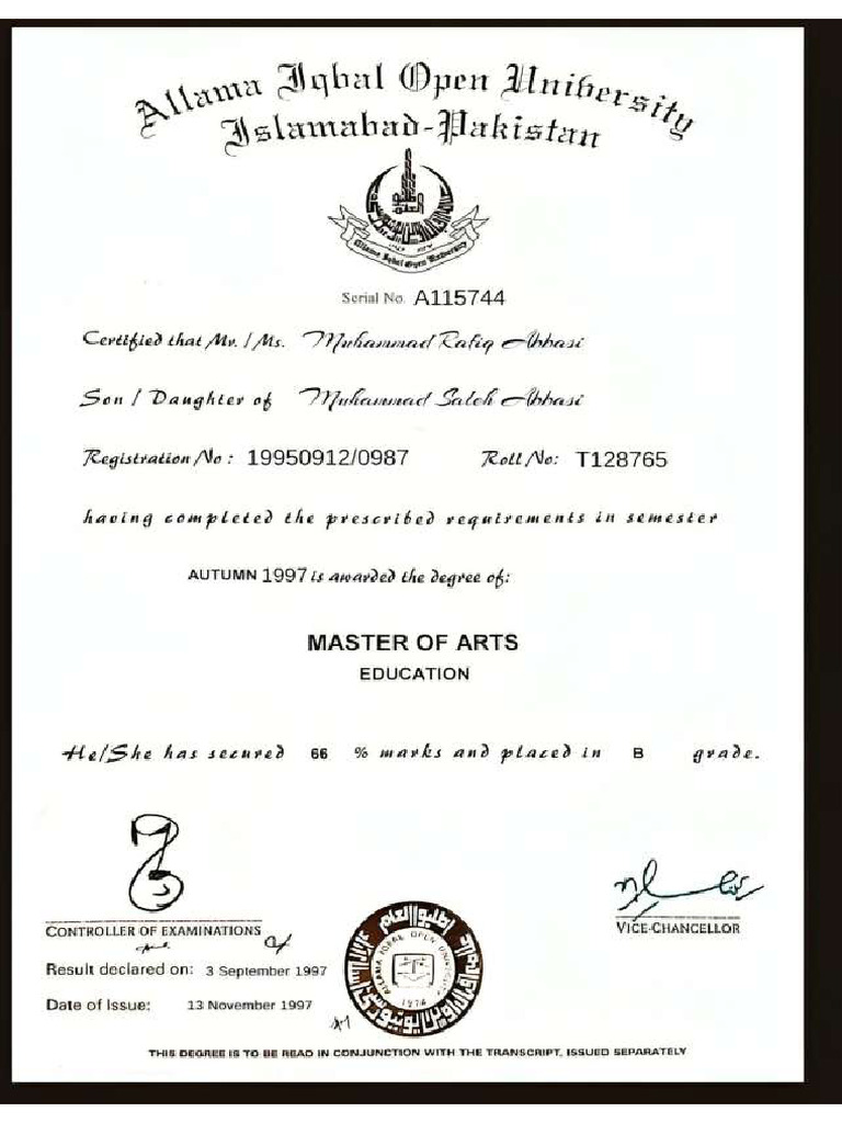 Rafiq - Master Degree | PDF
