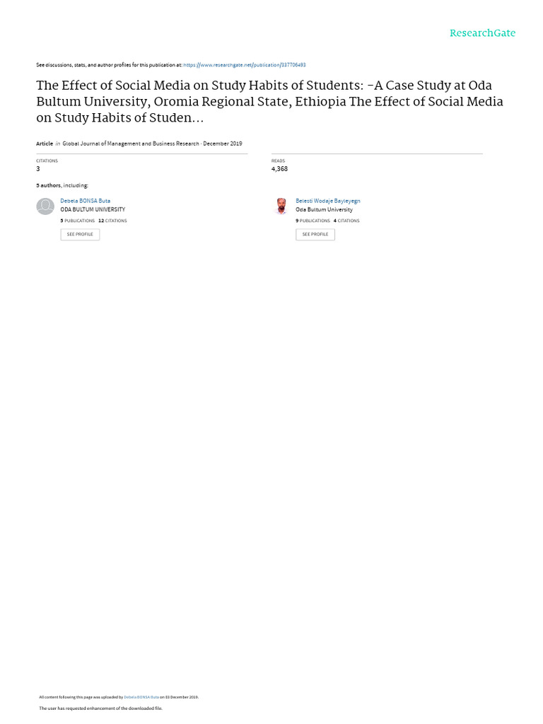 Impact of Social Media on Student Study Habits | PDF | Sample Size ...