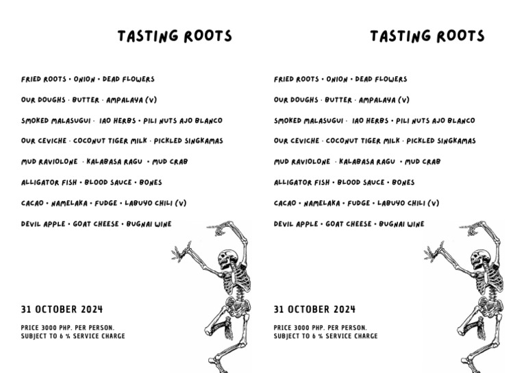 Tasting Menu at Roots Restaurant | PDF