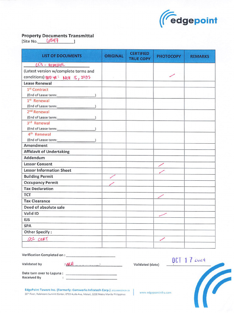 6547_PROP DOCS TRANSMITTAL | PDF