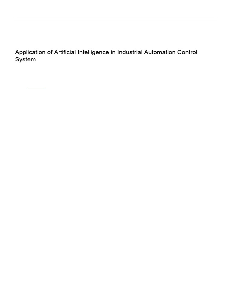 AI in Industrial Automation Control | PDF | Automation | Artificial ...