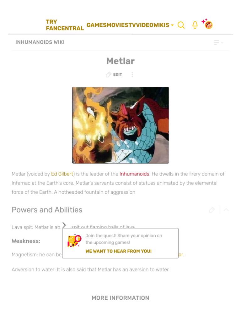 Metlar: Leader of the Inhumanoids | PDF